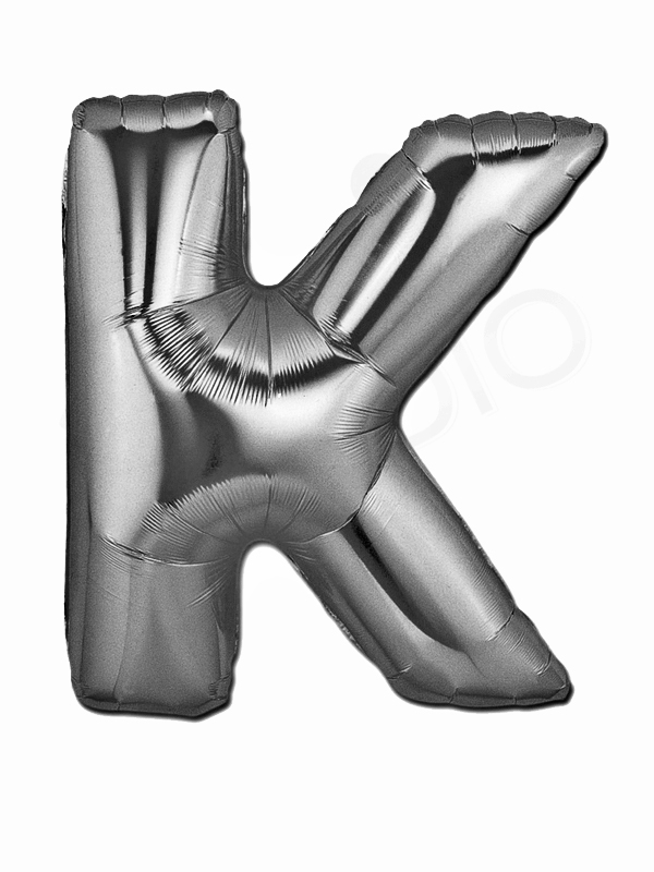Silver Balloon Letter K balloons vancouver JC Balloon Studio