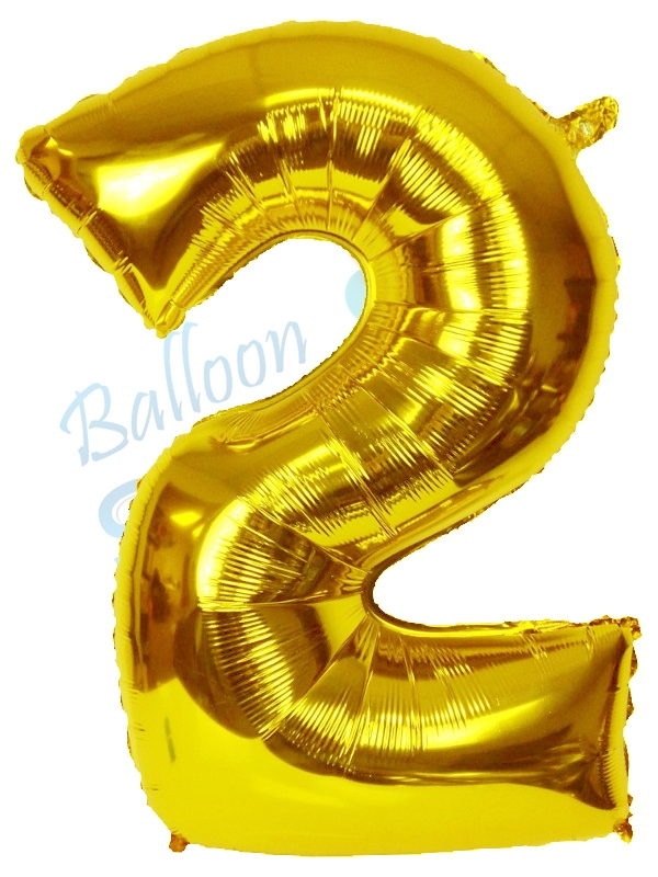 Gold Balloon Number 2 balloons vancouver JC Balloon Studio