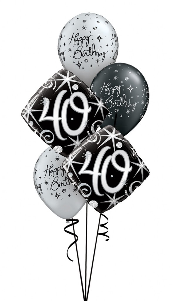 Milestone 40th  Birthday  Bouquet 24 balloons  vancouver JC 