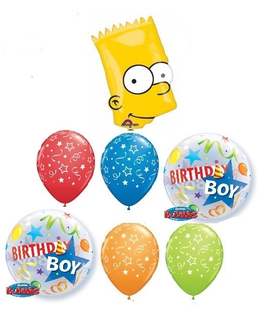 Simpson Bart Bouquet 6 balloons vancouver JC Balloon Studio