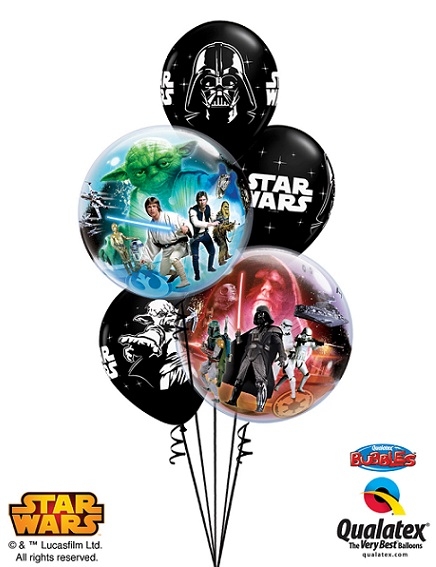 star wars bubbles bouquet 12 - fortnite balloons birthday