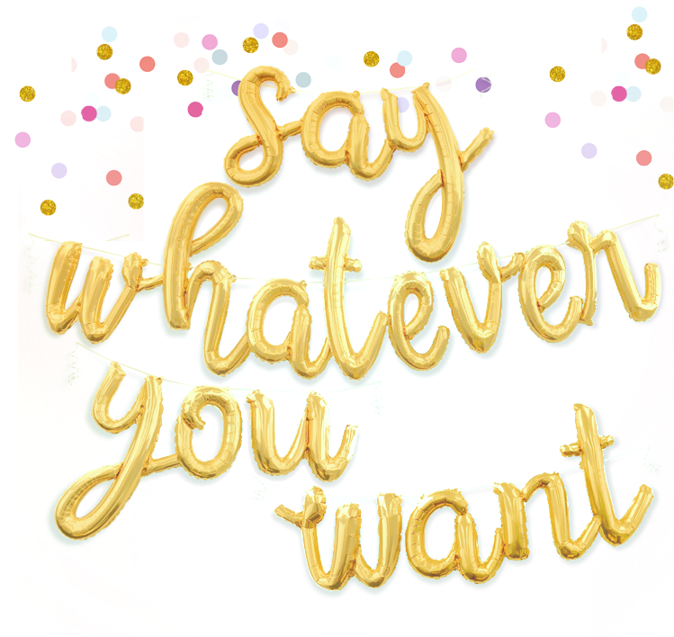 script letter balloons