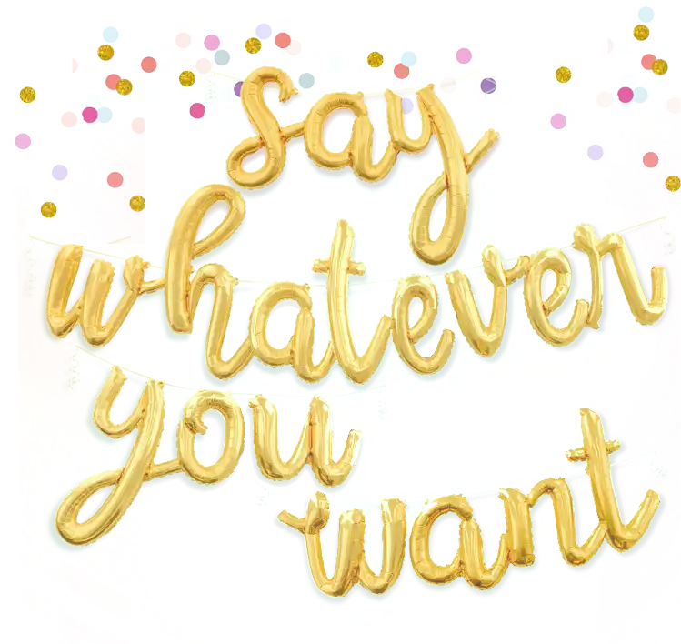 script letter balloons